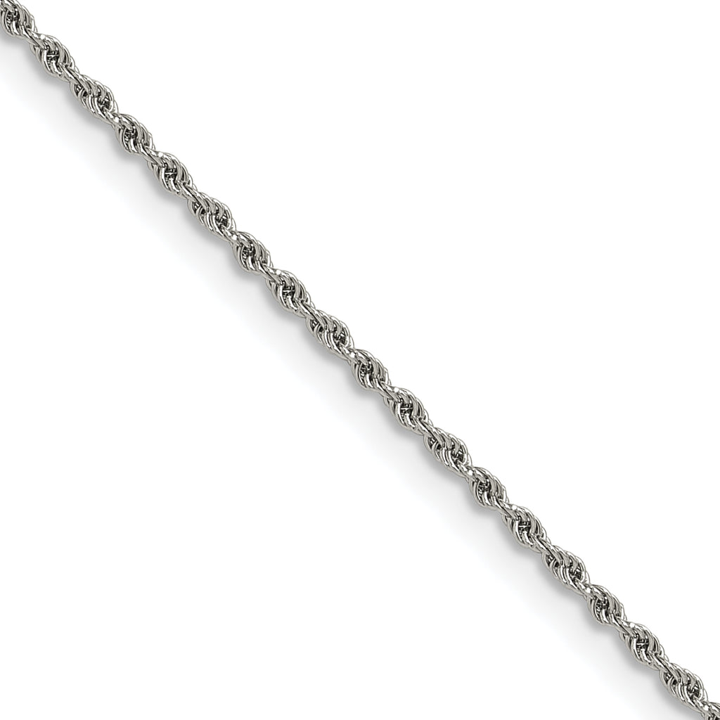 Polished Stainless Steel Rope Chain Necklace 1.5mm