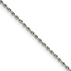 Polished Stainless Steel Rope Chain Necklace 1.5mm