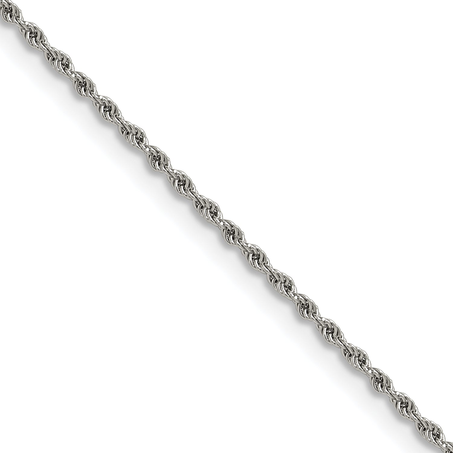 Polished Stainless Steel Rope Chain Necklace 1.5mm
