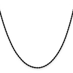 Polished Black Stainless Steel Rope Chain Necklace 1.5mm