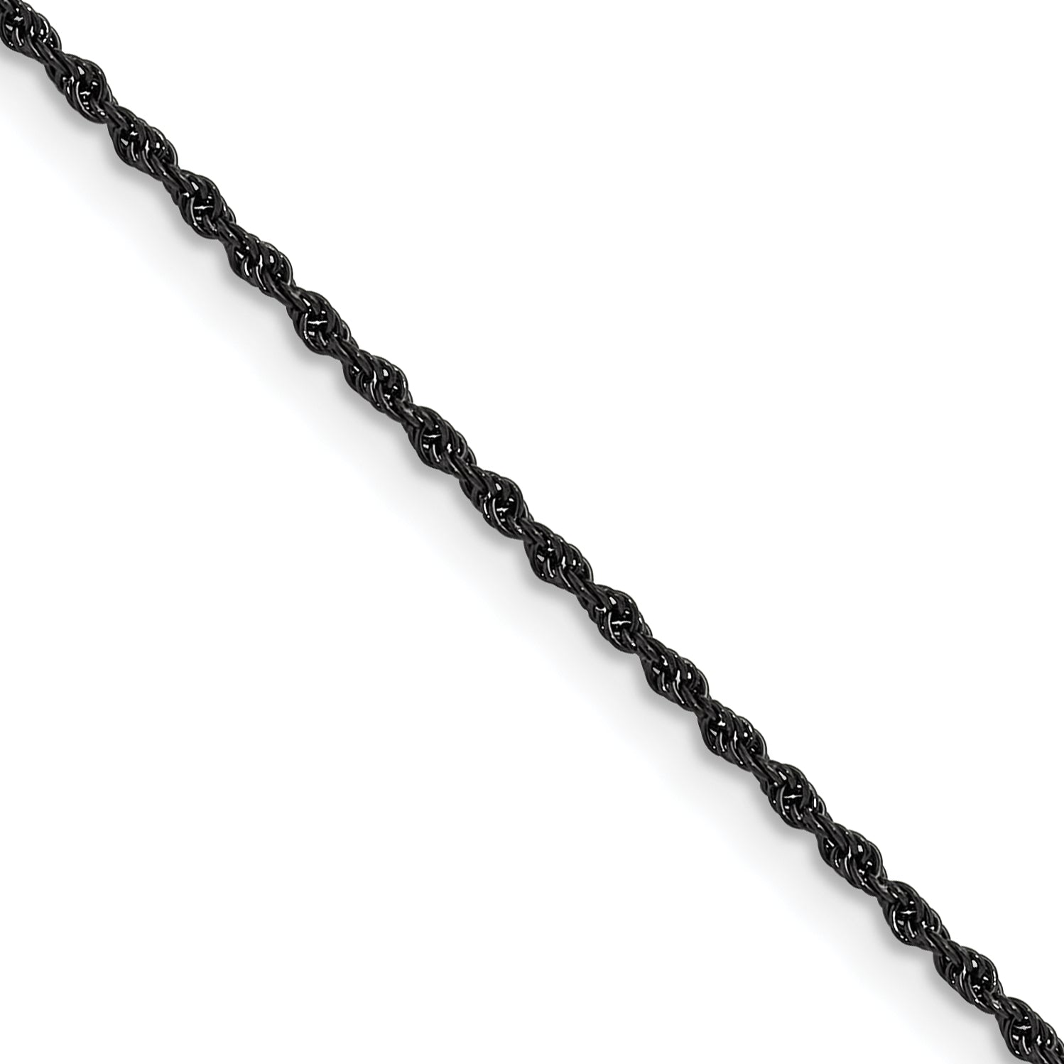 Polished Black Stainless Steel Rope Chain Necklace 1.5mm Main image