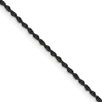 Polished Black Stainless Steel Rope Chain Necklace 1.5mm