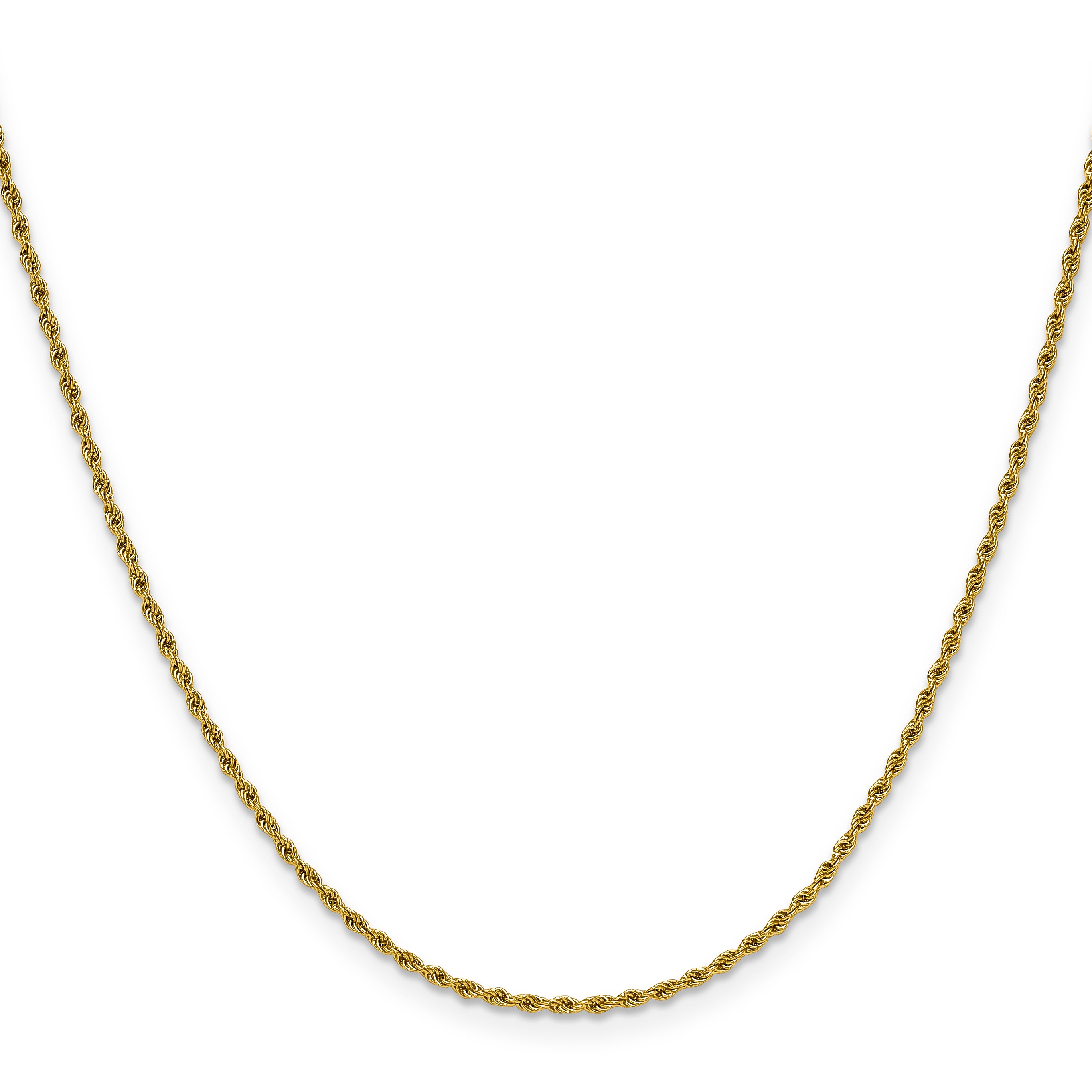 Polished Gold-Tone Stainless Steel Rope Chain Necklace 1.5mm