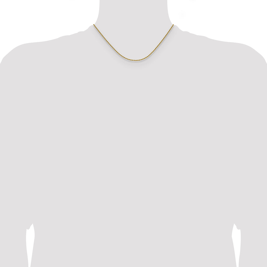 Polished Gold-Tone Stainless Steel Rope Chain Necklace 1.5mm