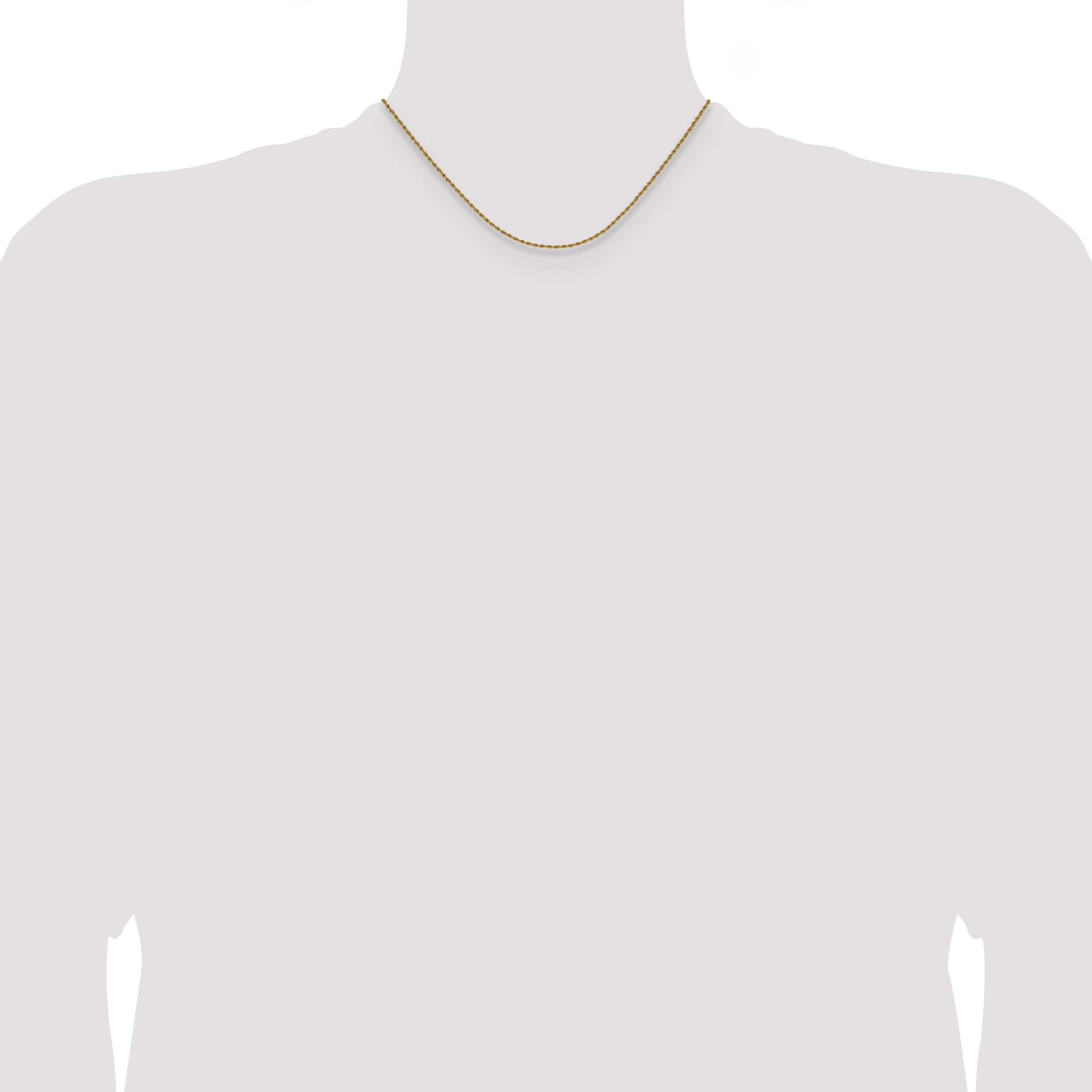 Polished Gold-Tone Stainless Steel Rope Chain Necklace 1.5mm