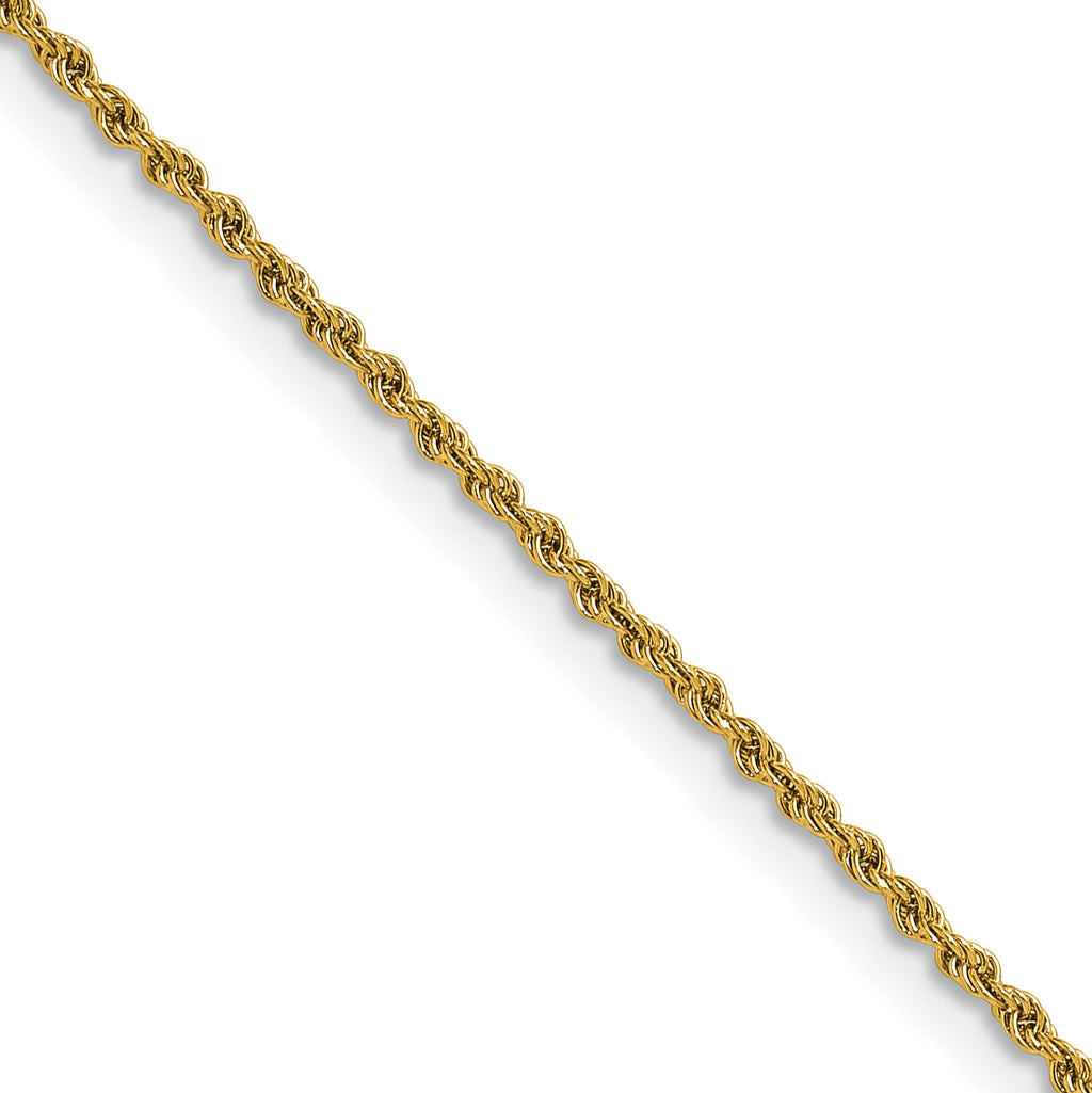 Polished Gold-Tone Stainless Steel Rope Chain Necklace 1.5mm