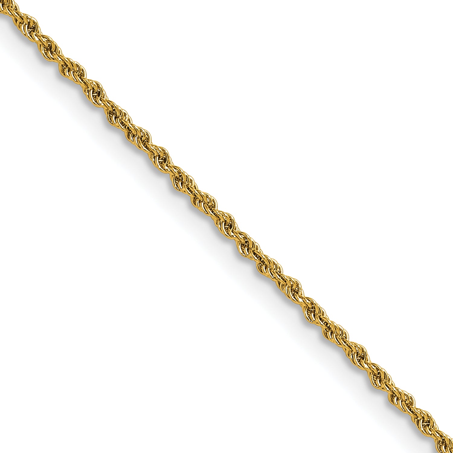 Polished Gold-Tone Stainless Steel Rope Chain Necklace 1.5mm