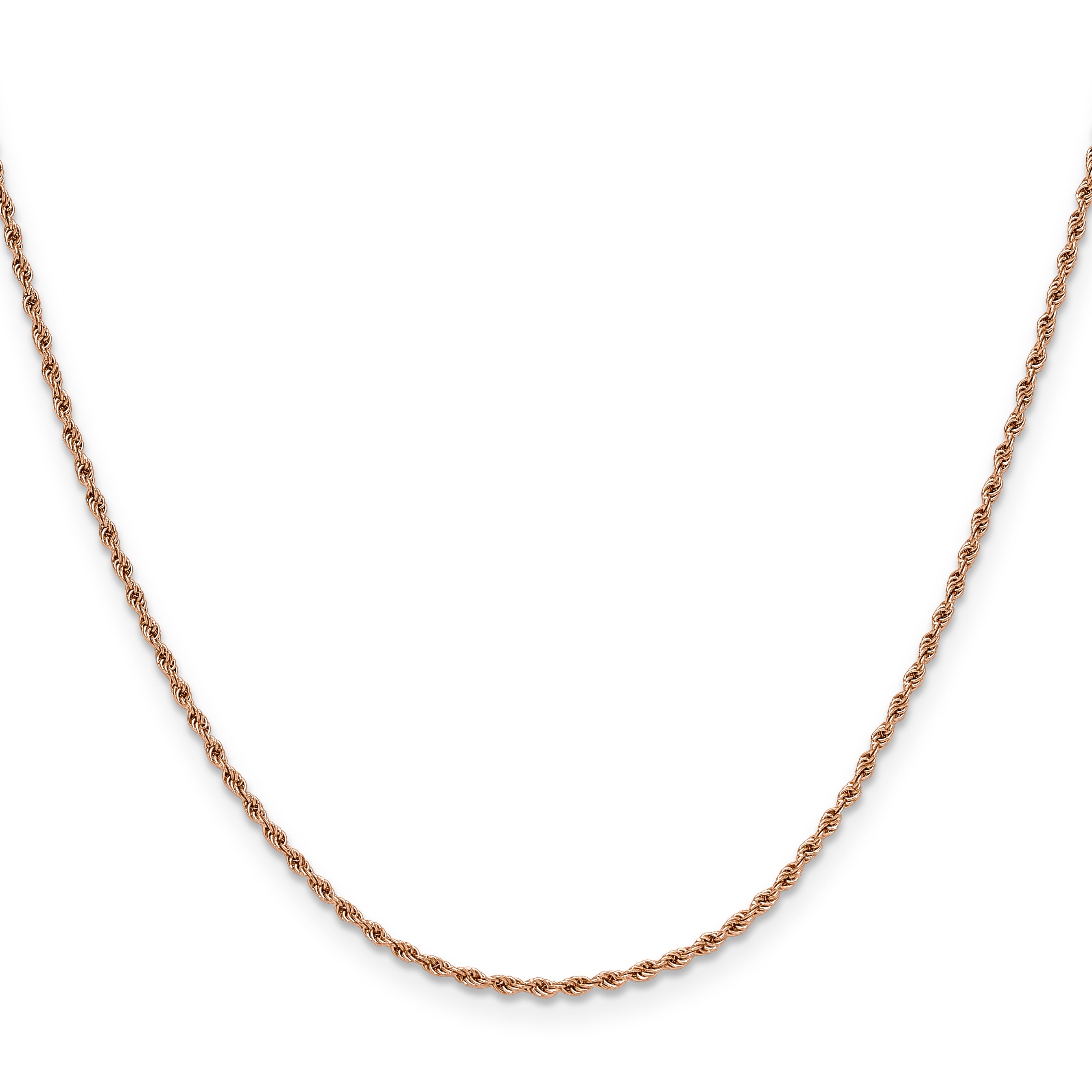 Polished Rose-Tone Stainless Steel Rope Chain Necklace 1.5mm Secondary image