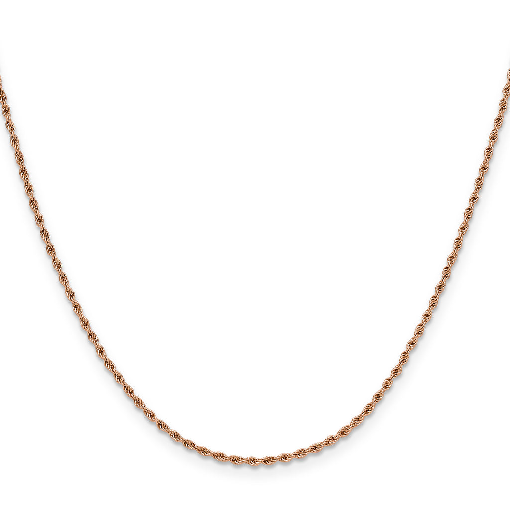 Polished Rose-Tone Stainless Steel Rope Chain Necklace 1.5mm
