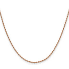 Polished Rose-Tone Stainless Steel Rope Chain Necklace 1.5mm