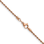 Polished Rose-Tone Stainless Steel Rope Chain Necklace 1.5mm