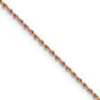 Polished Rose-Tone Stainless Steel Rope Chain Necklace 1.5mm