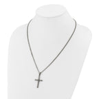 Men's Polished Cross Stainless Steel Curb Chain Necklace 3mm