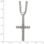 Men's Polished Cross Stainless Steel Curb Chain Necklace 3mm