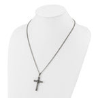 Men's Antiqued Cross Stainless Steel Curb Chain Necklace 3mm