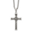 Men's Antiqued Cross Stainless Steel Curb Chain Necklace 3mm