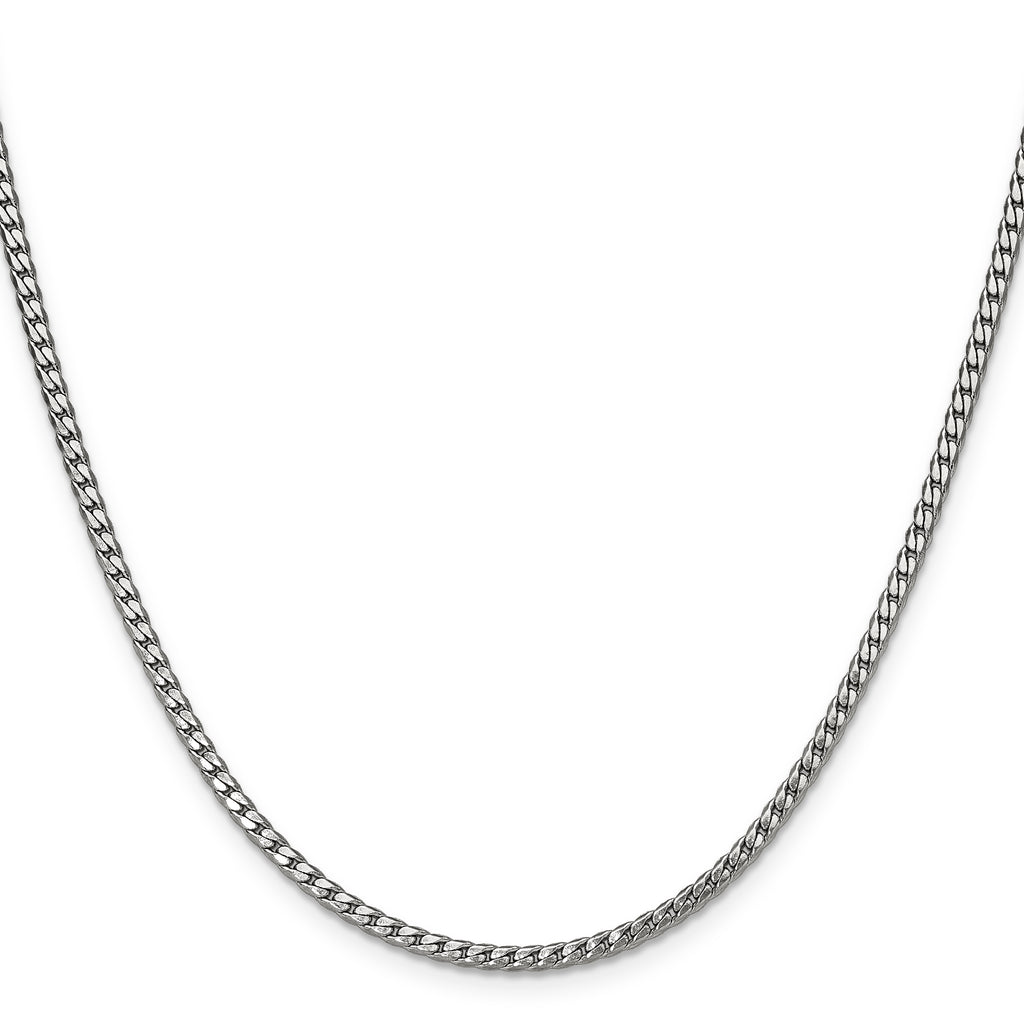 Polished Stainless Steel Curb Chain Necklace 2.5mm
