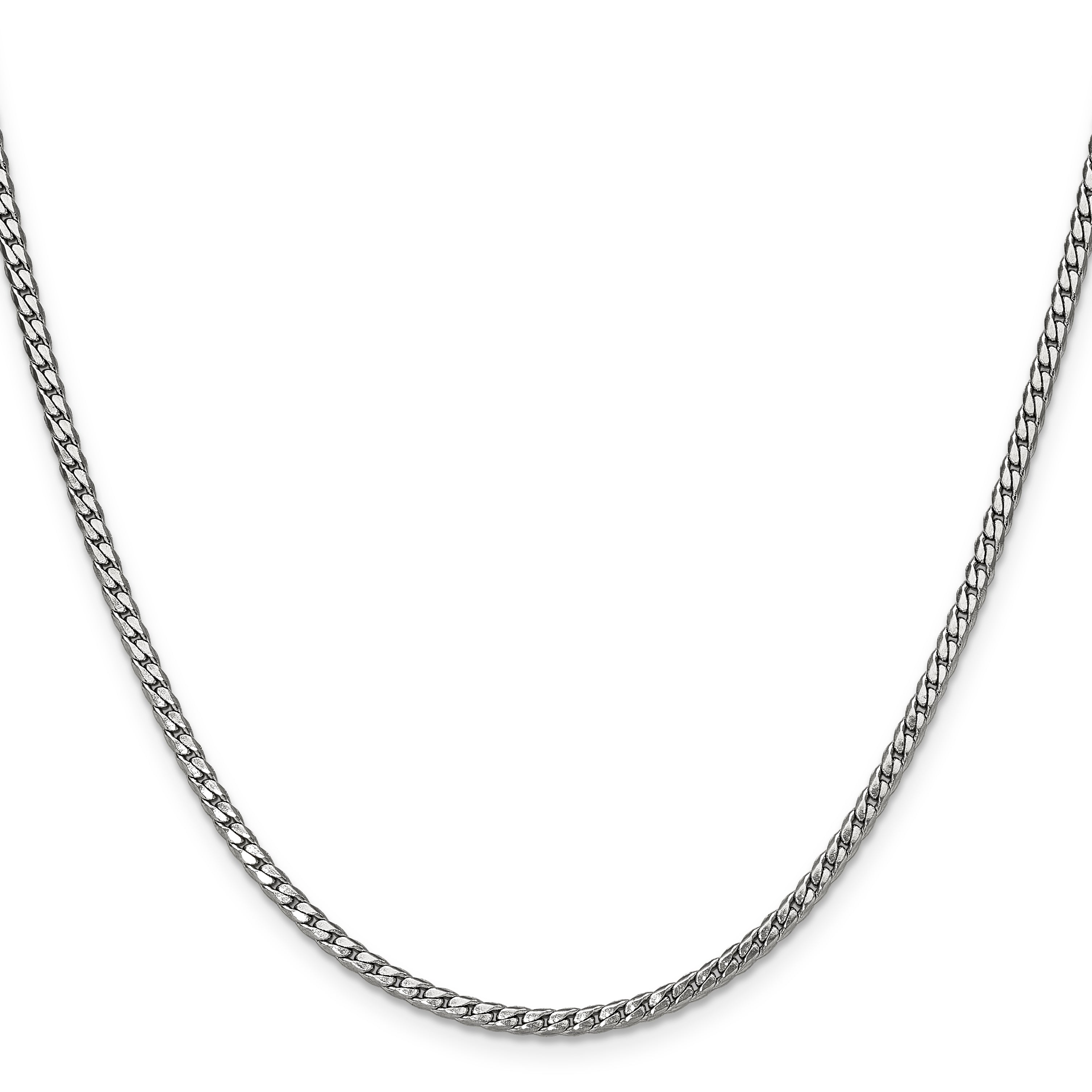 Polished Stainless Steel Curb Chain Necklace 2.5mm