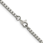 Polished Stainless Steel Curb Chain Necklace 2.5mm