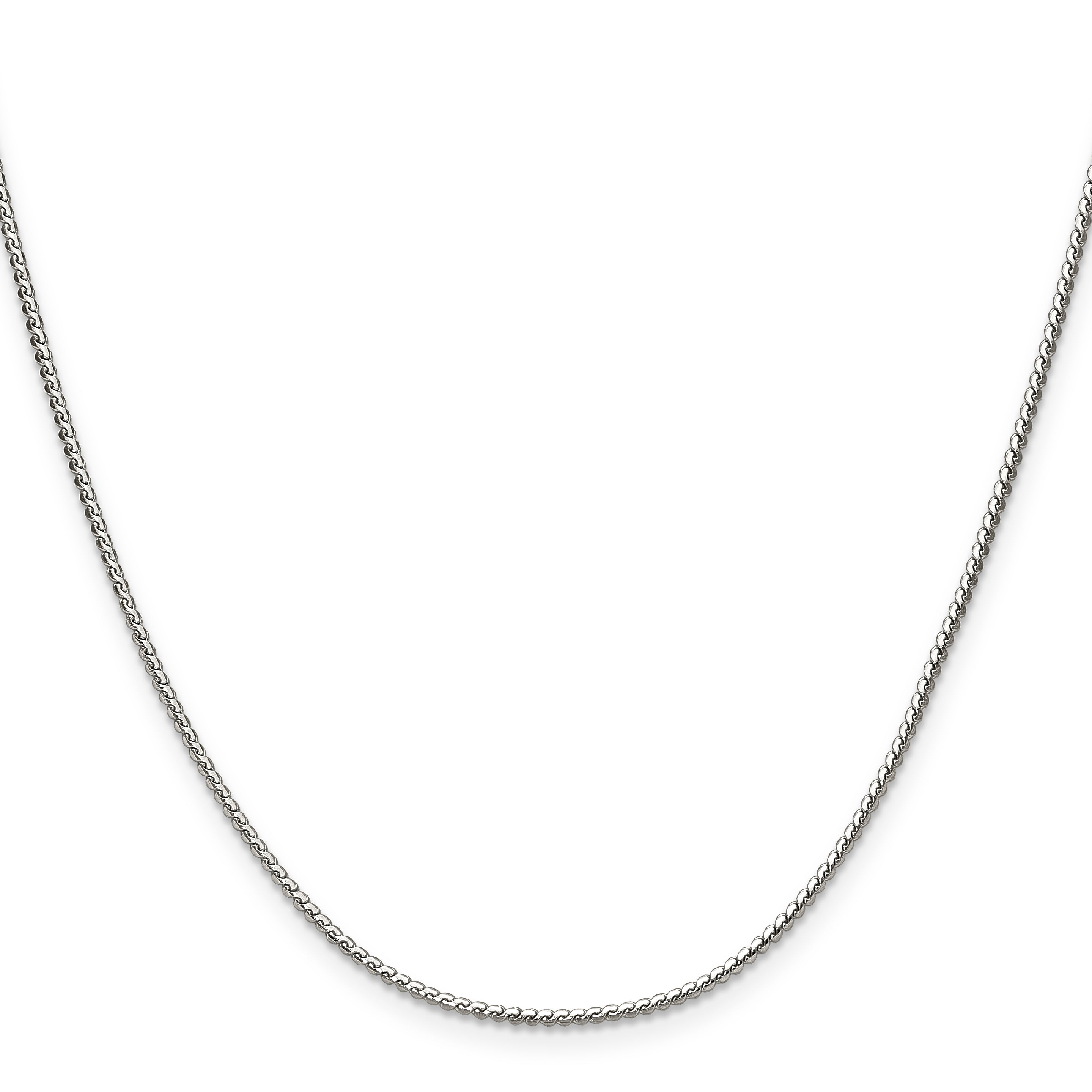 Polished Stainless Steel Curb Chain Necklace 1.5mm Secondary image