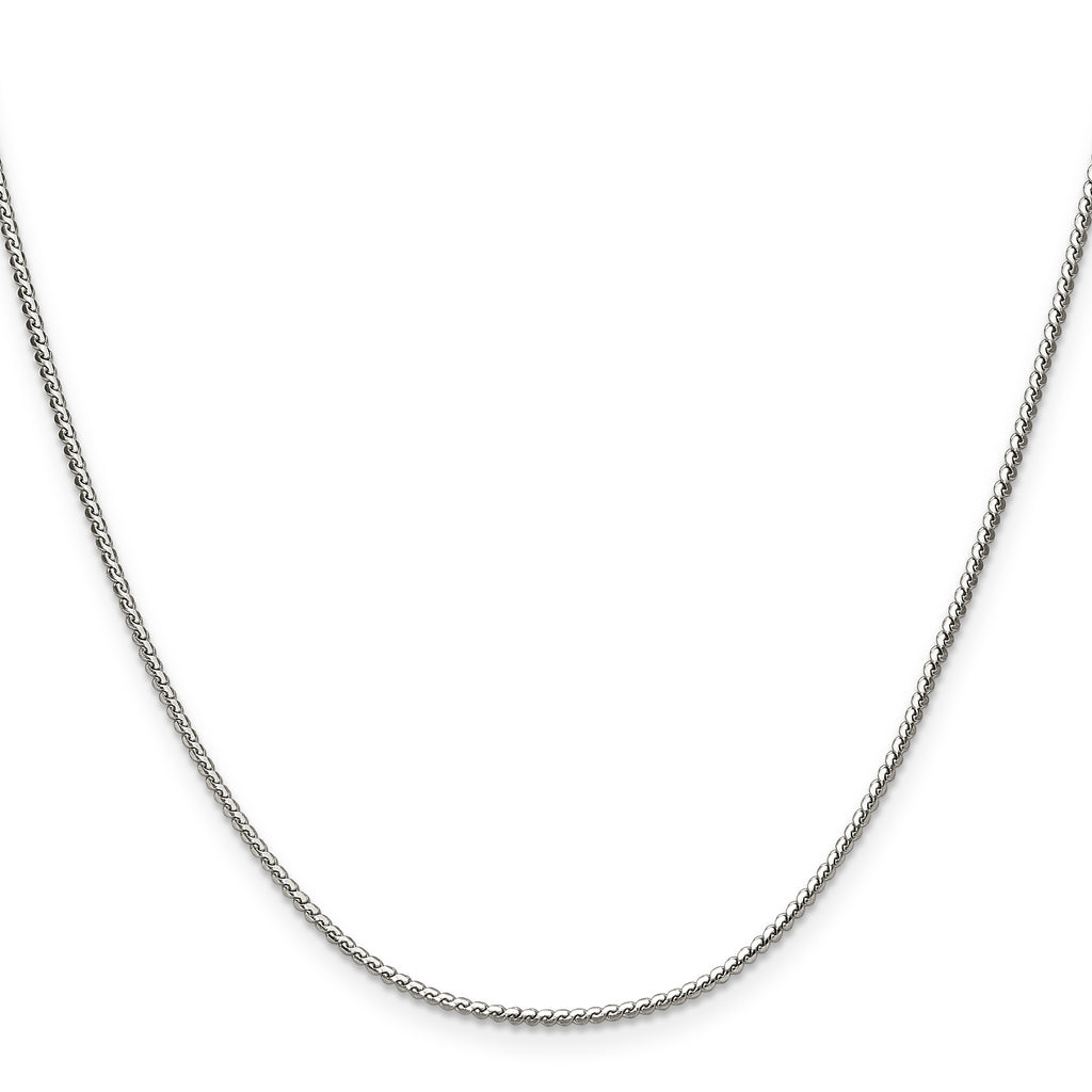 Polished Stainless Steel Curb Chain Necklace 1.5mm
