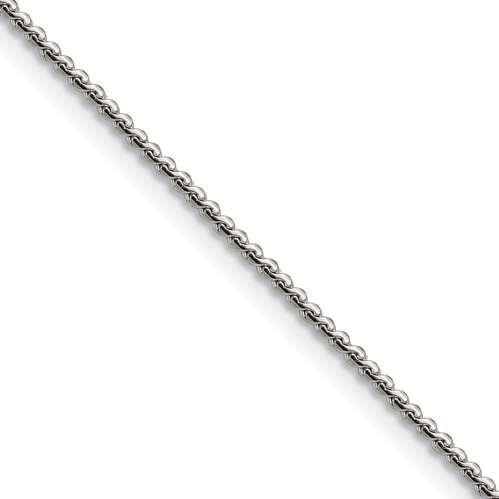 Polished Stainless Steel Curb Chain Necklace 1.5mm