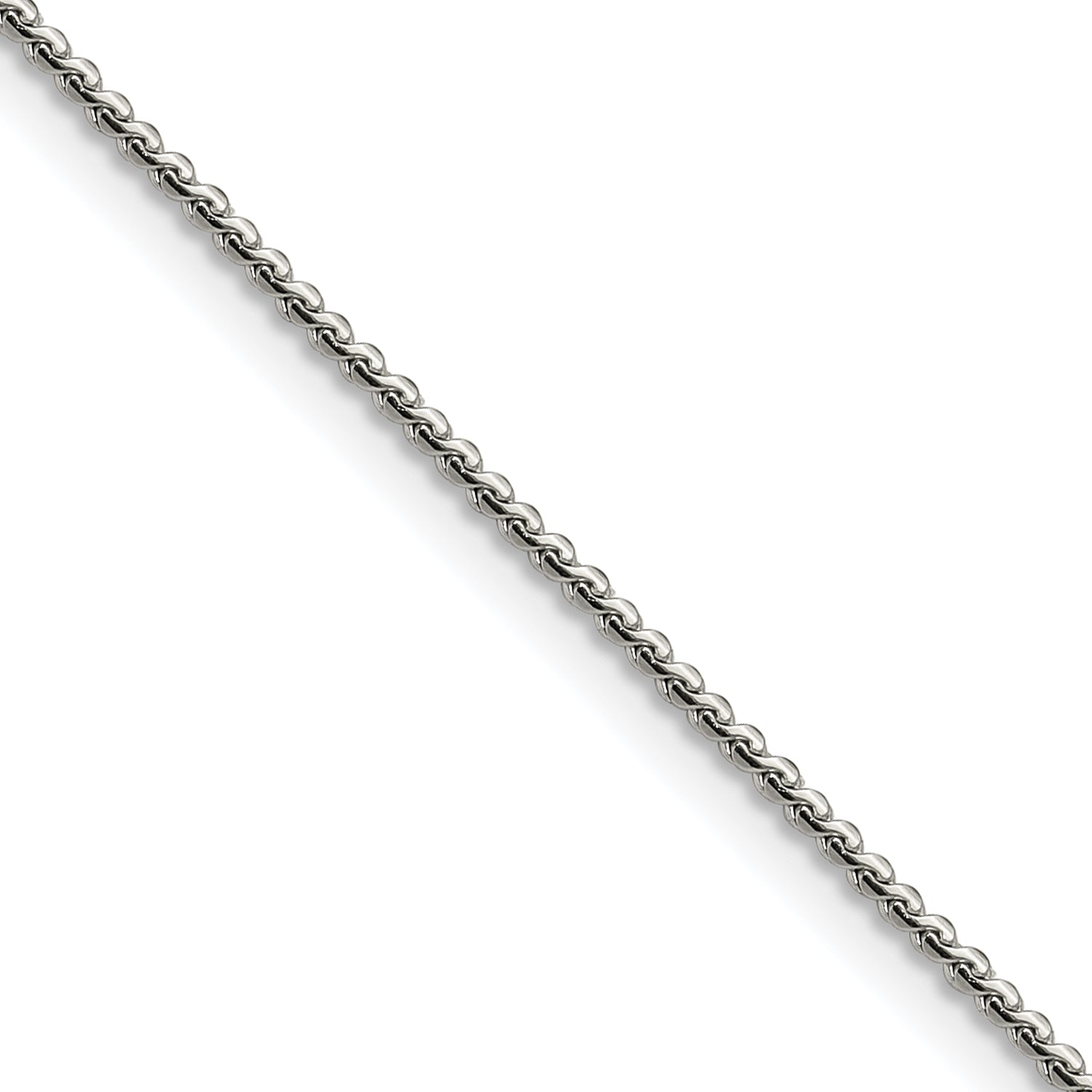 Polished Stainless Steel Curb Chain Necklace 1.5mm