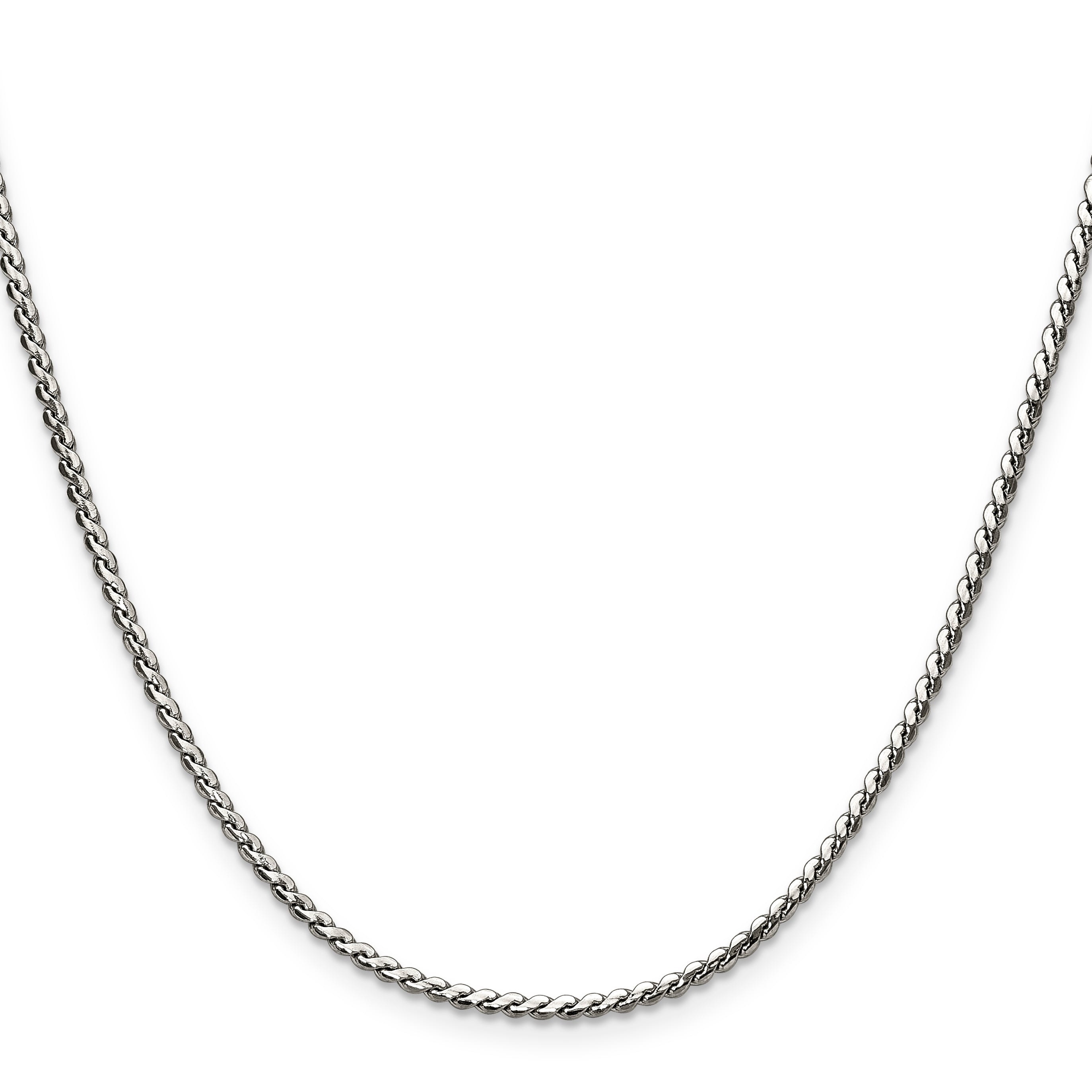 Polished Stainless Steel Curb Chain Necklace 2mm Secondary image