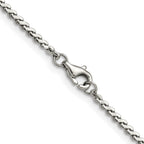Polished Stainless Steel Curb Chain Necklace 2mm