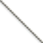 Polished Stainless Steel Curb Chain Necklace 2mm