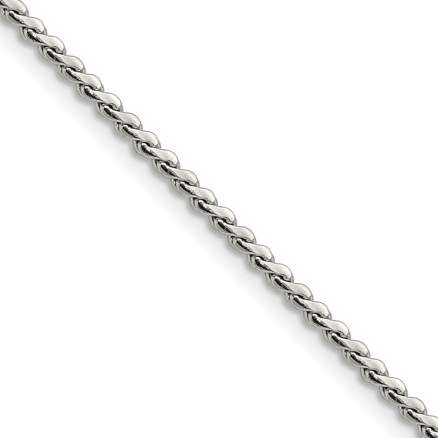 Polished Stainless Steel Curb Chain Necklace 2mm