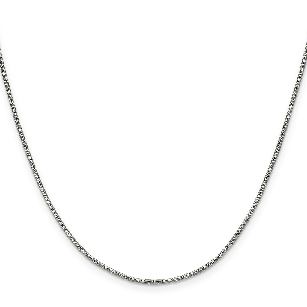 Polished Stainless Steel Box Chain Necklace 1mm