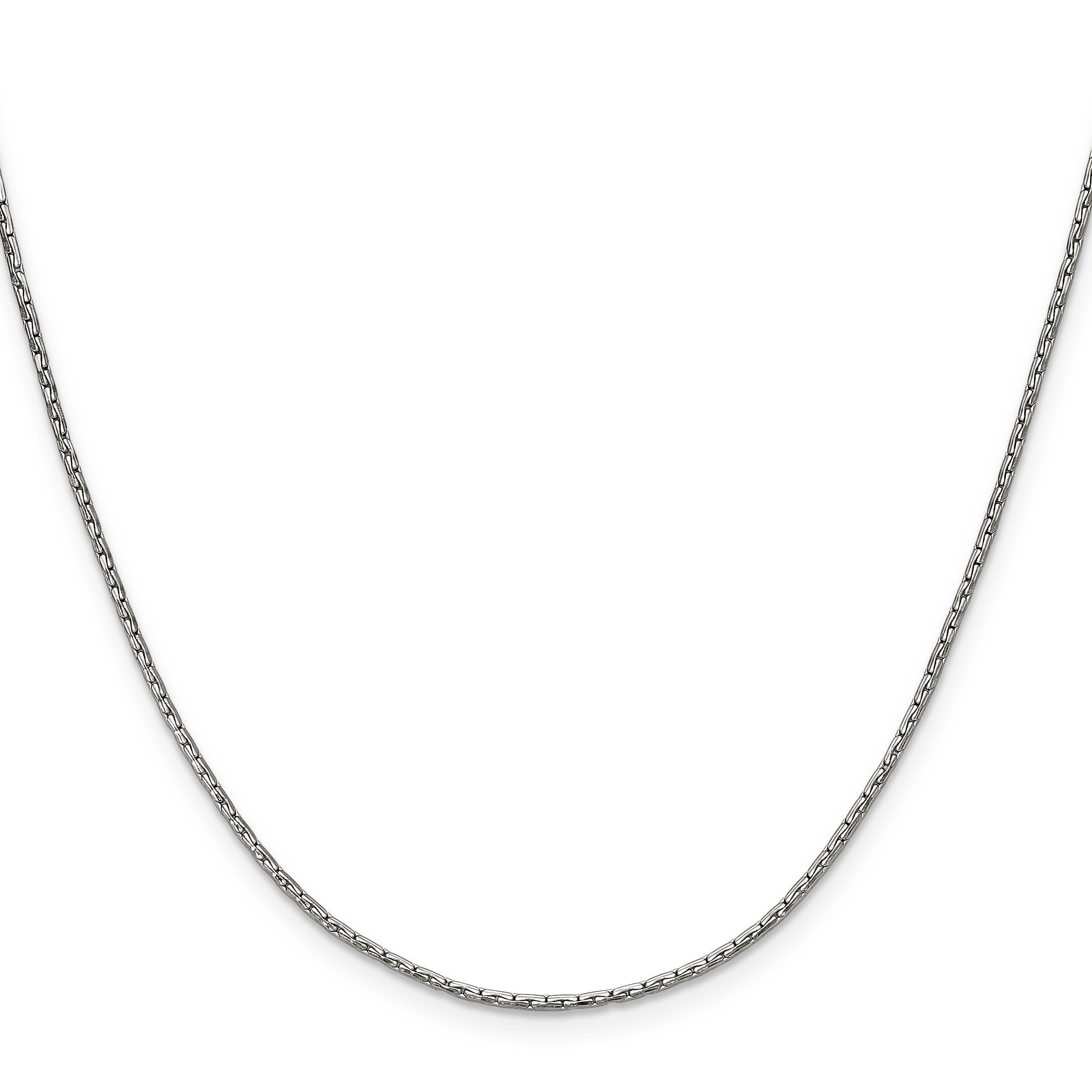 Polished Stainless Steel Box Chain Necklace 1mm