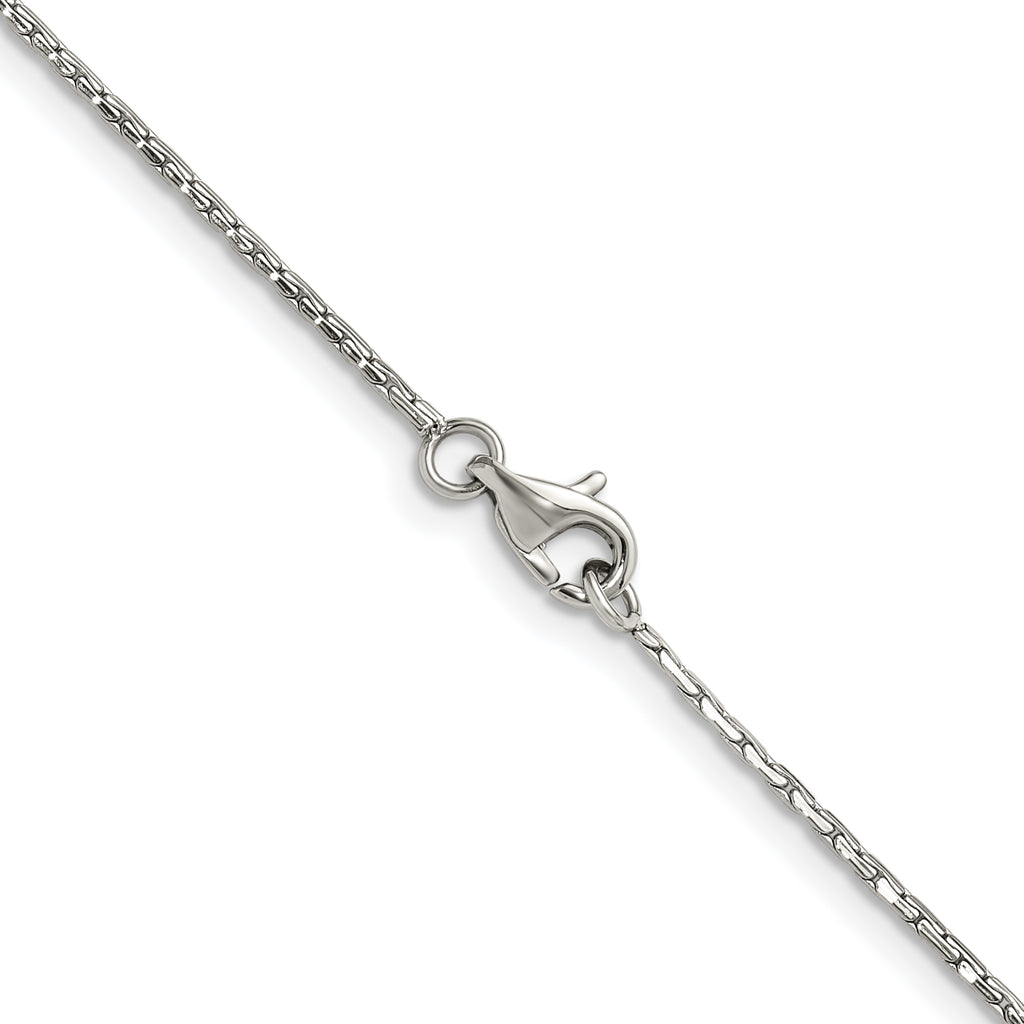 Polished Stainless Steel Box Chain Necklace 1mm