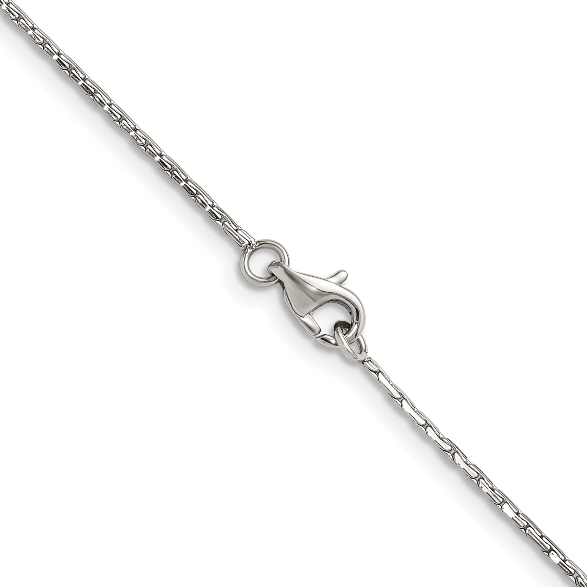 Polished Stainless Steel Box Chain Necklace 1mm