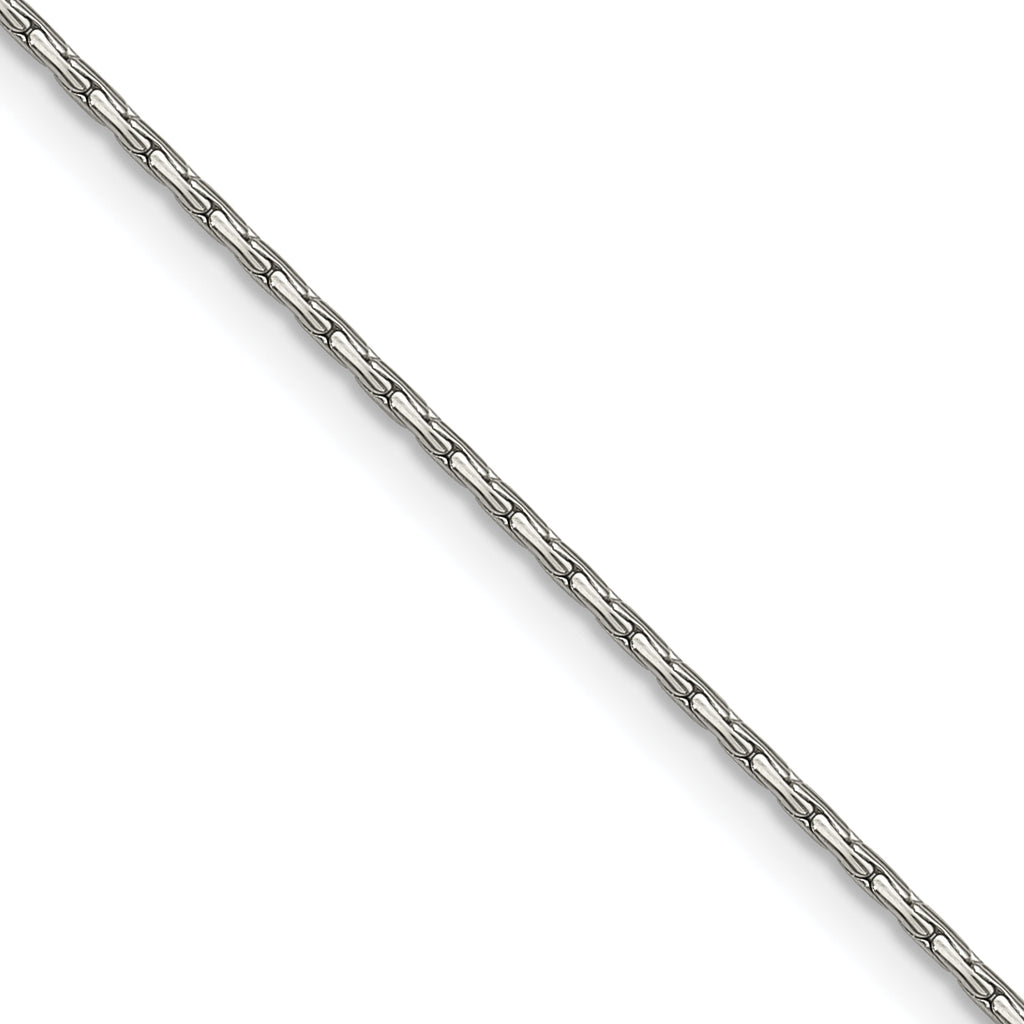 Polished Stainless Steel Box Chain Necklace 1mm