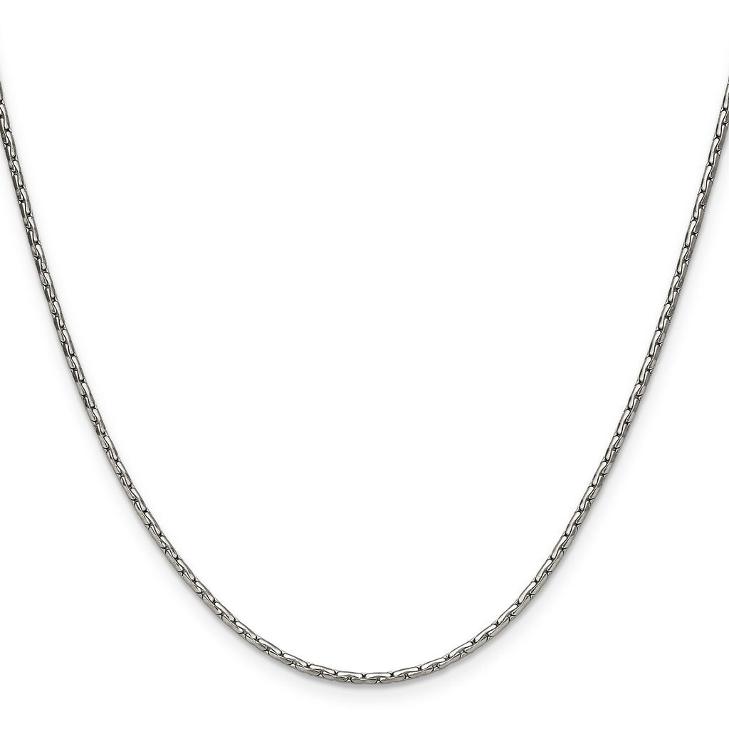 Polished Stainless Steel Box Chain Necklace 1.5mm