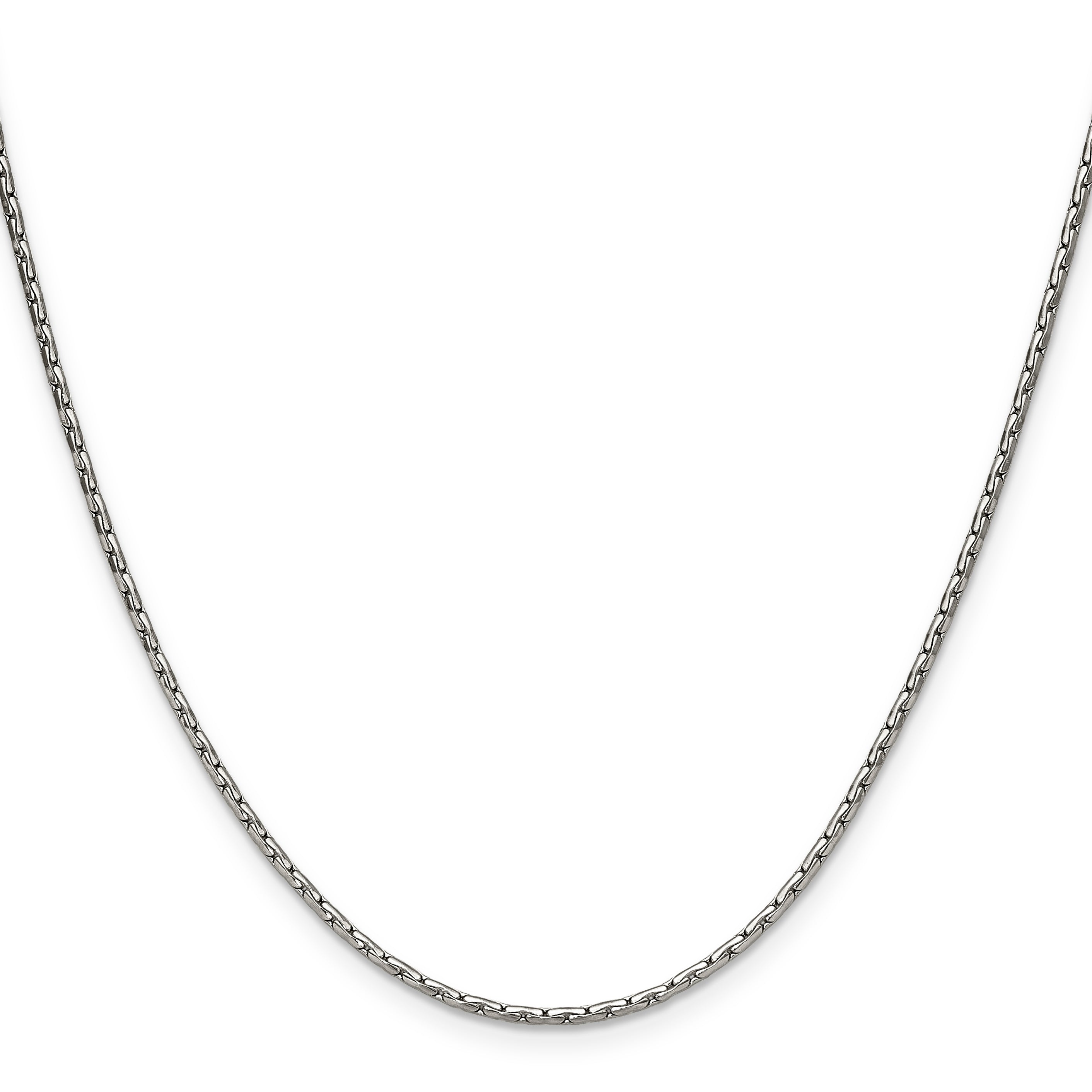 Polished Stainless Steel Box Chain Necklace 1.5mm