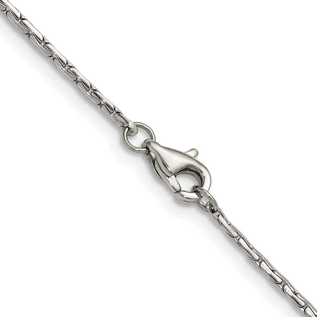 Polished Stainless Steel Box Chain Necklace 1.5mm