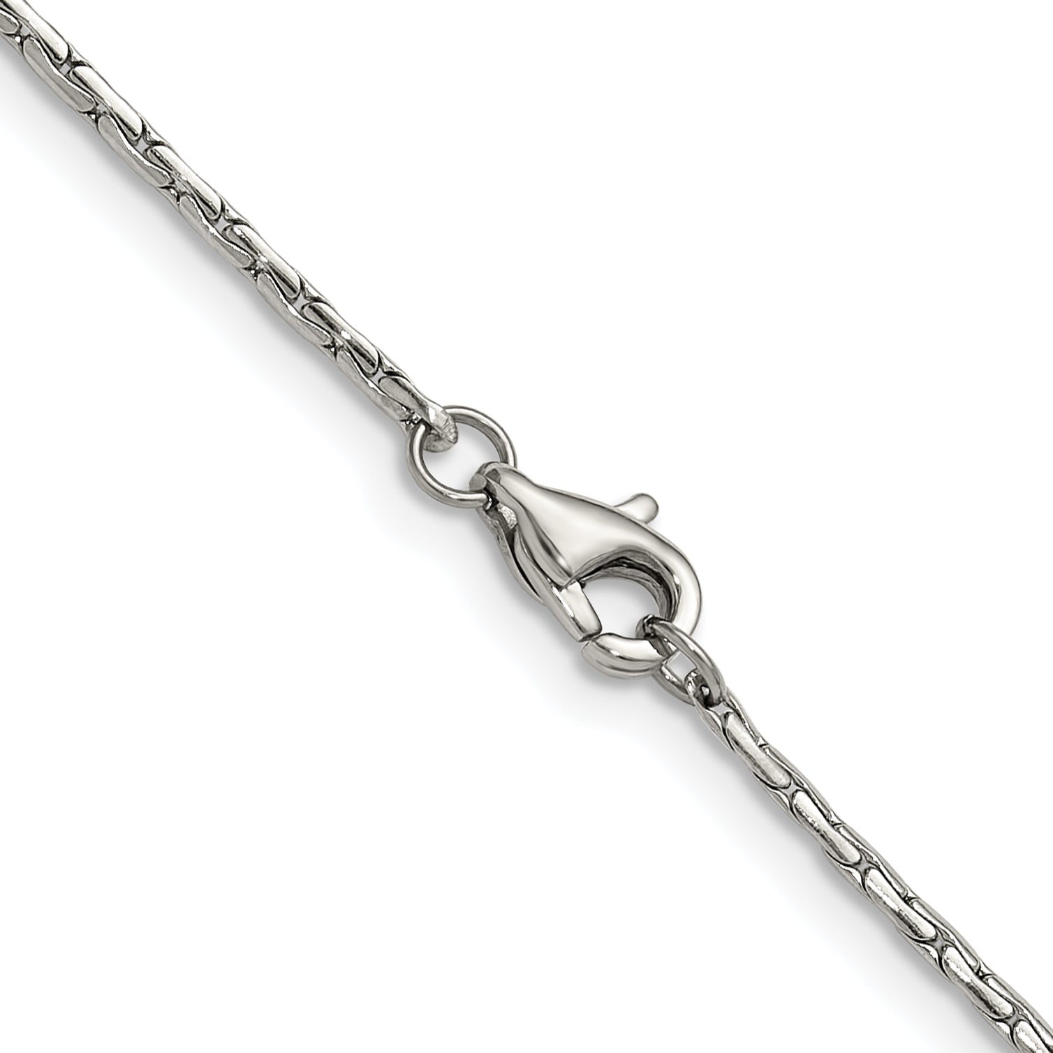 Polished Stainless Steel Box Chain Necklace 1.5mm