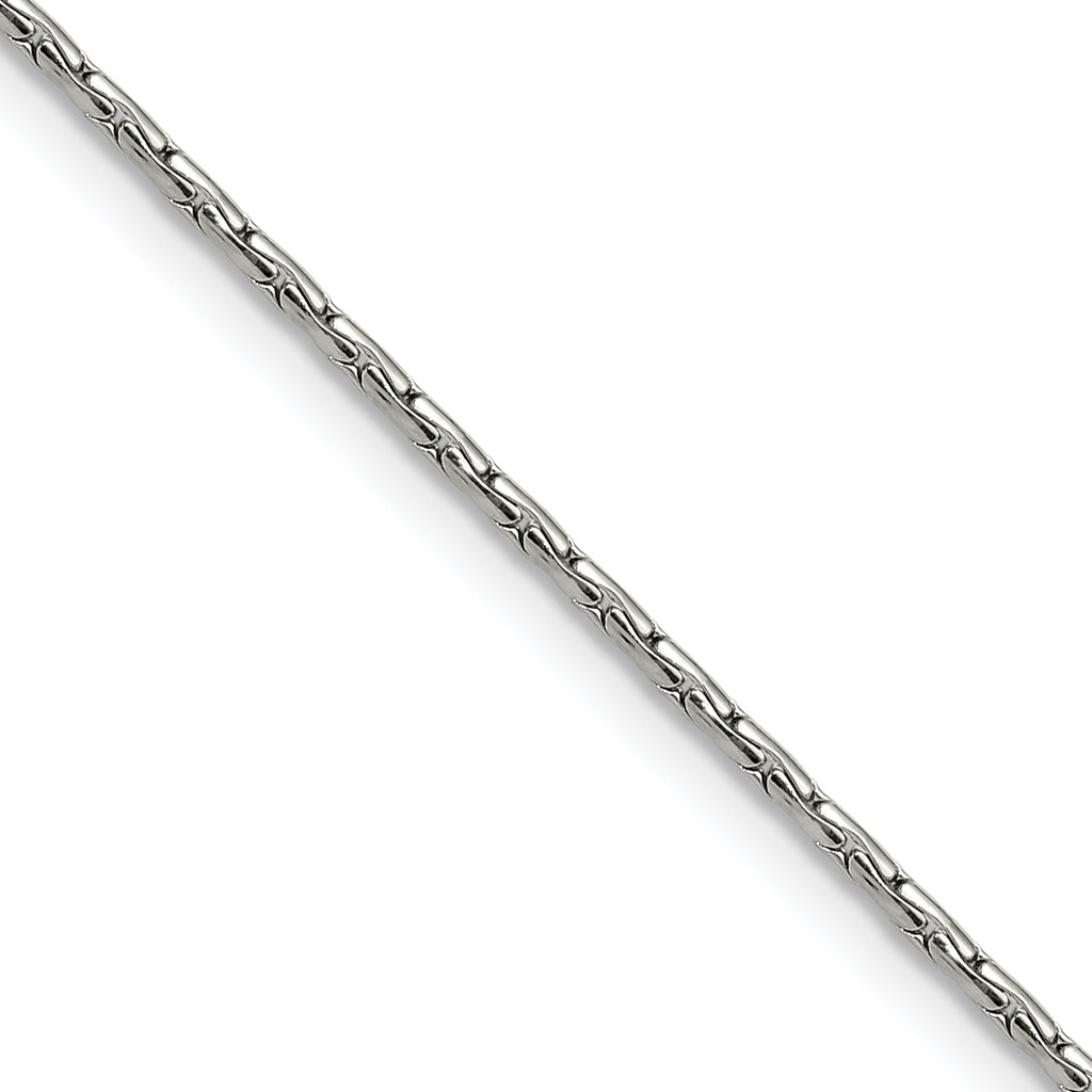 Polished Stainless Steel Box Chain Necklace 1.5mm