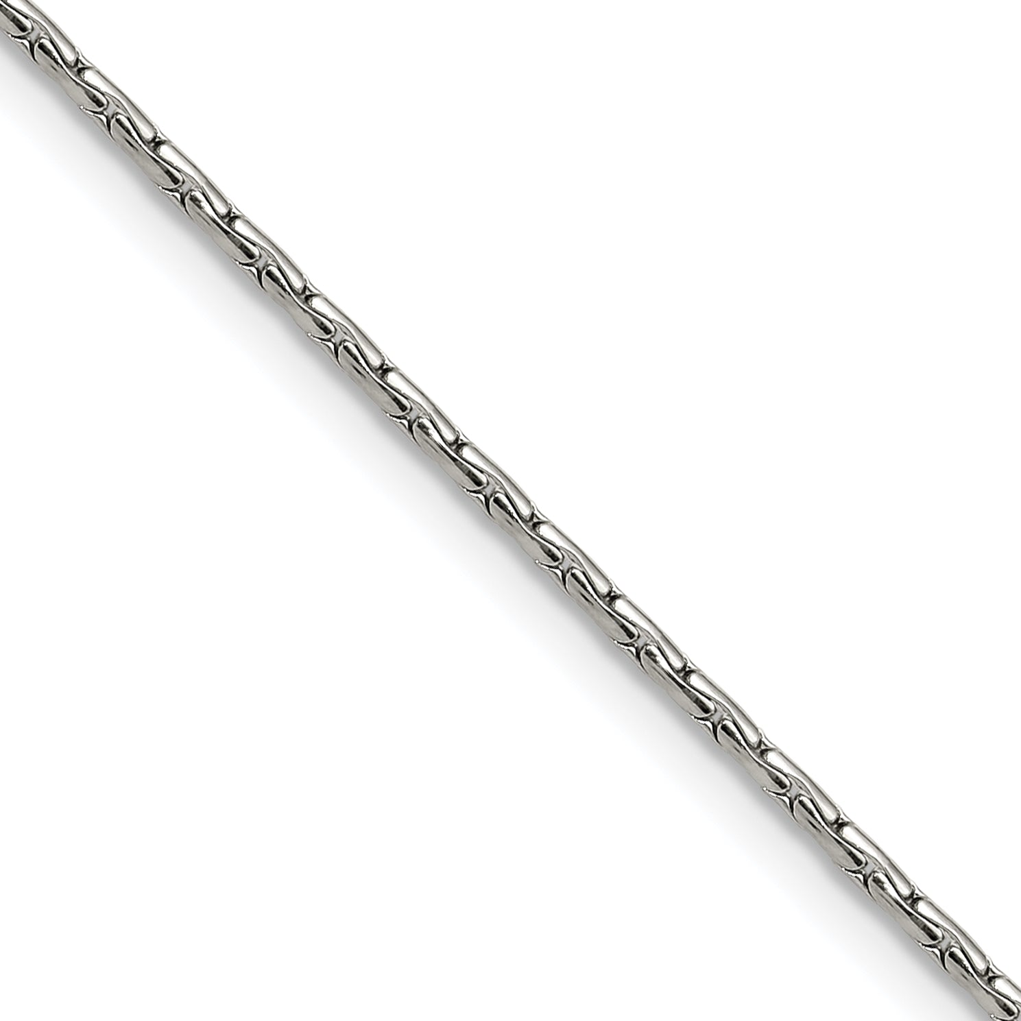 Polished Stainless Steel Box Chain Necklace 1.5mm