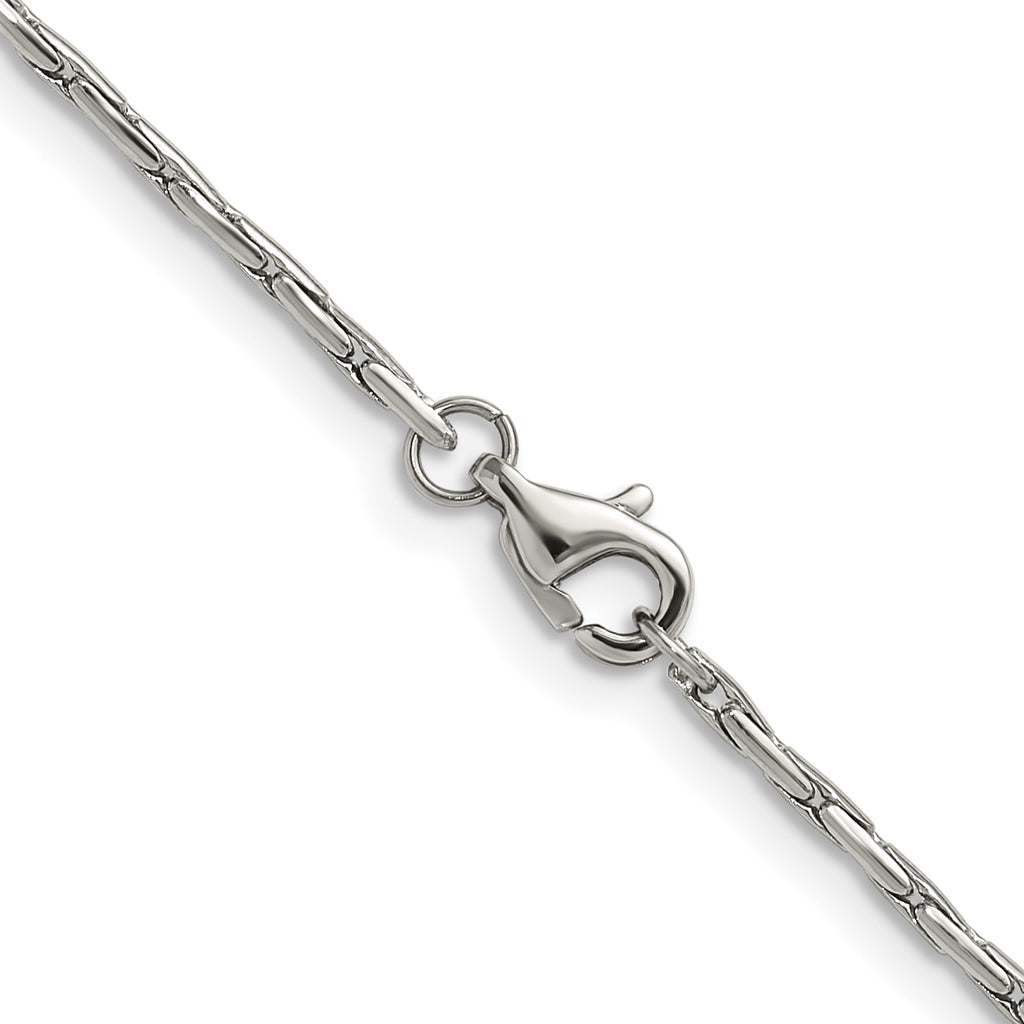 Polished Stainless Steel Box Chain Necklace 1.7mm