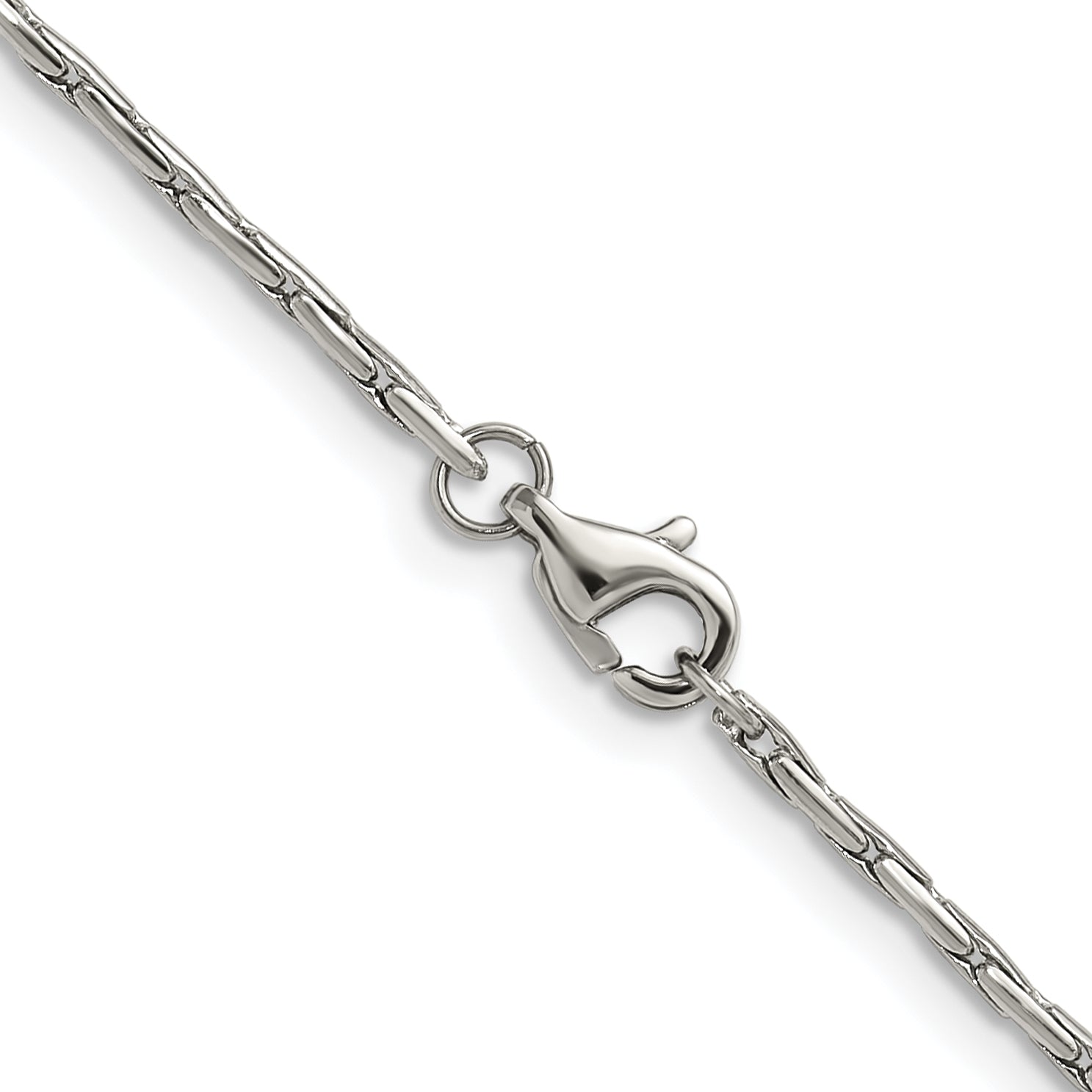 Polished Stainless Steel Box Chain Necklace 1.7mm