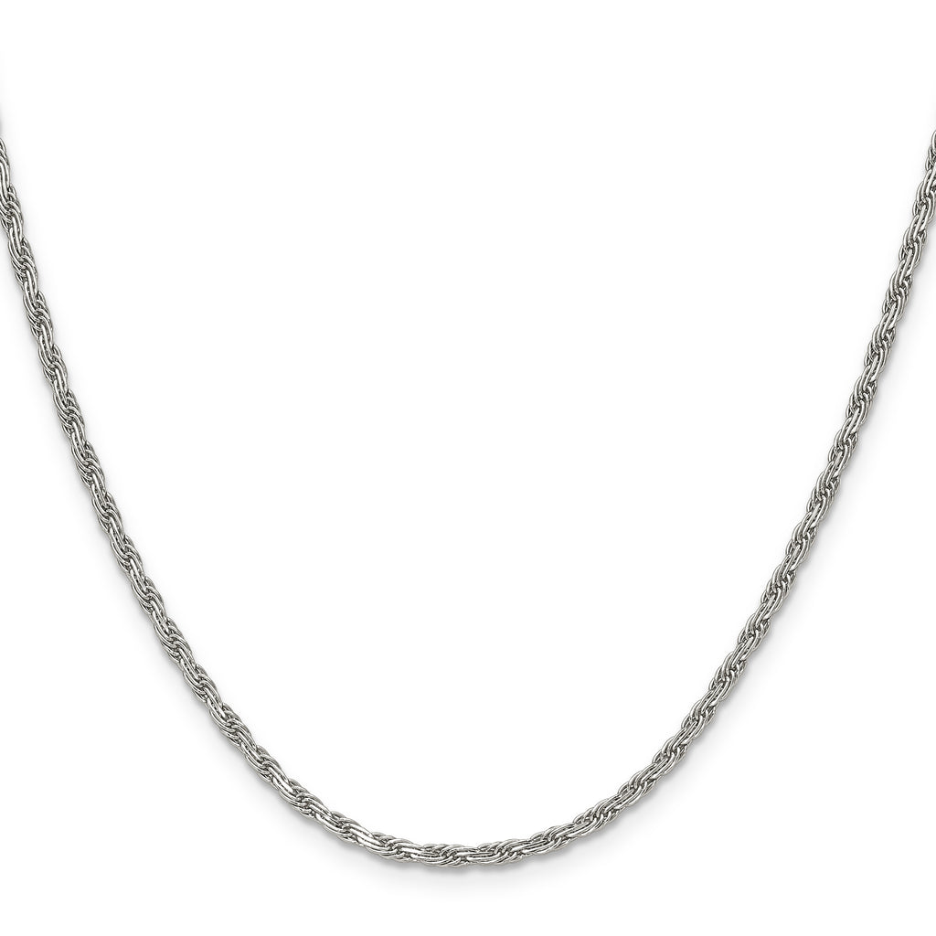 Polished Stainless Steel Rope Chain Necklace 2mm
