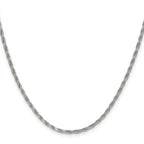 Polished Stainless Steel Rope Chain Necklace 2mm