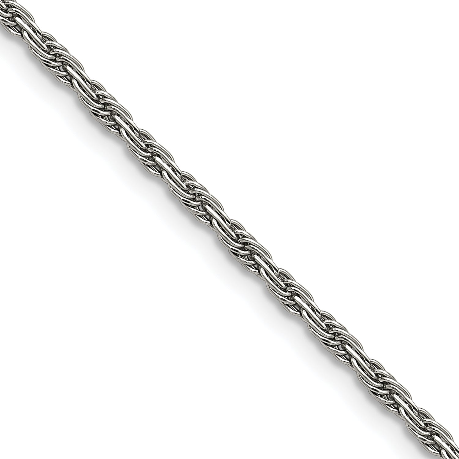 Polished Stainless Steel Rope Chain Necklace 2mm Main image
