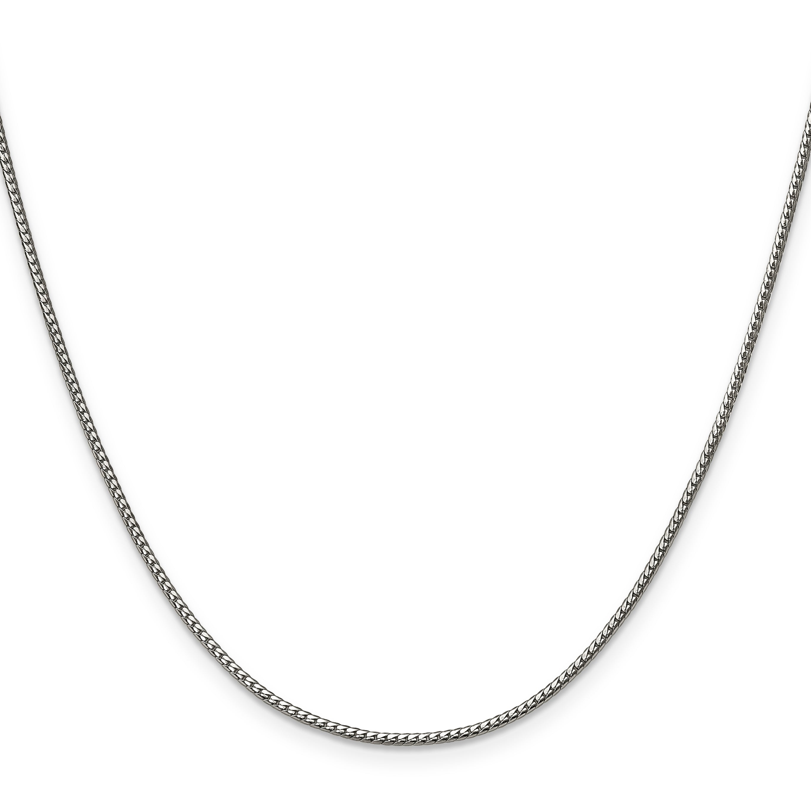 Polished Stainless Steel Curb Chain Necklace 1.5mm 16in