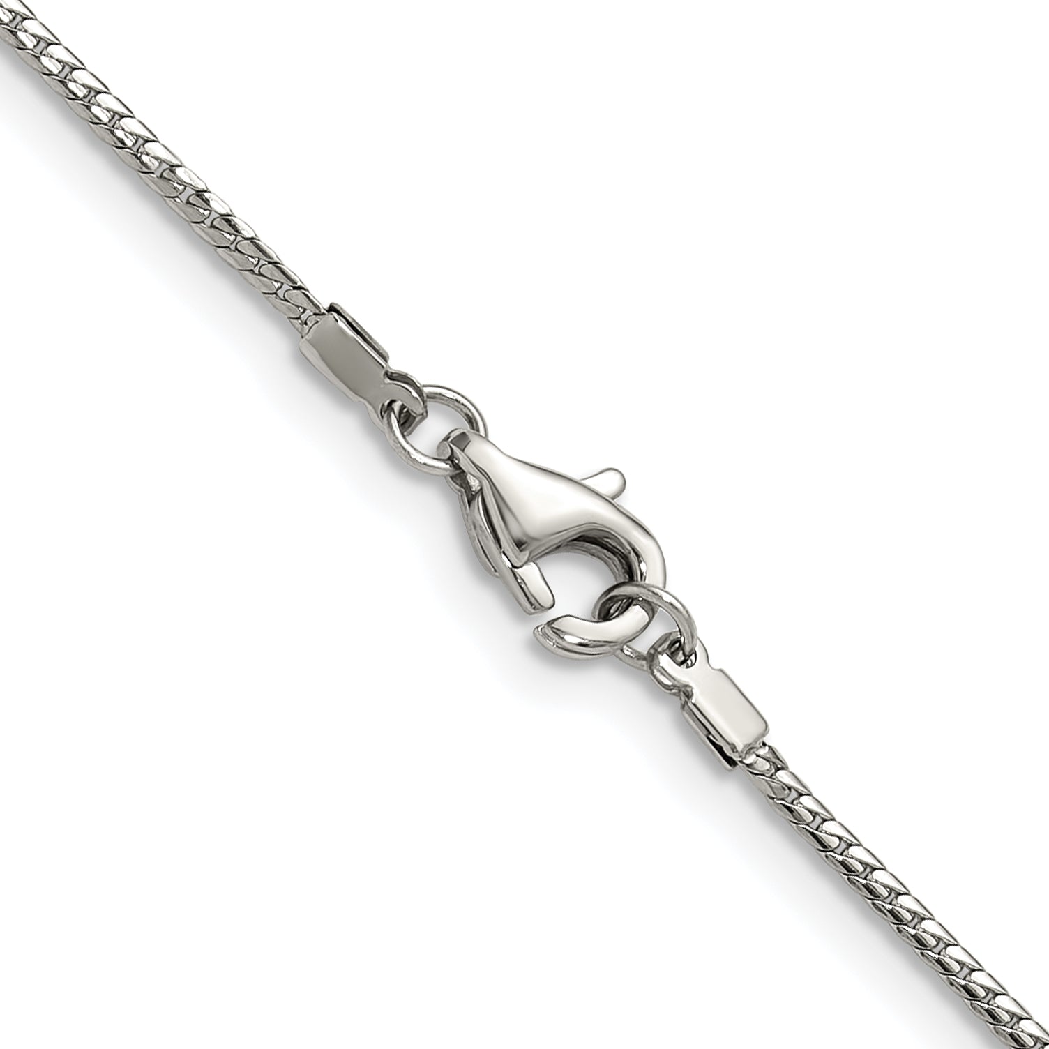 Polished Stainless Steel Curb Chain Necklace 1.5mm 16in