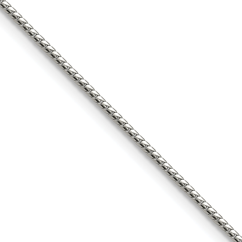 Polished Stainless Steel Curb Chain Necklace 1.5mm 16in
